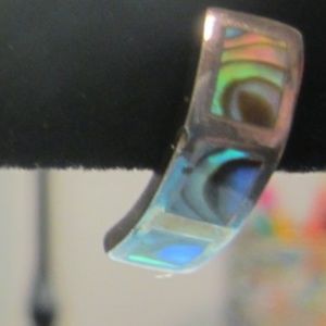 Vintage Sterling Designer Abalone Inset earrings